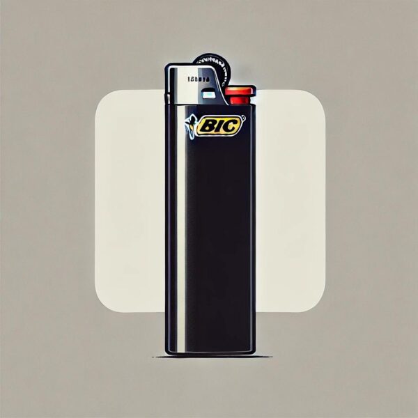 Image of a black bic lighter